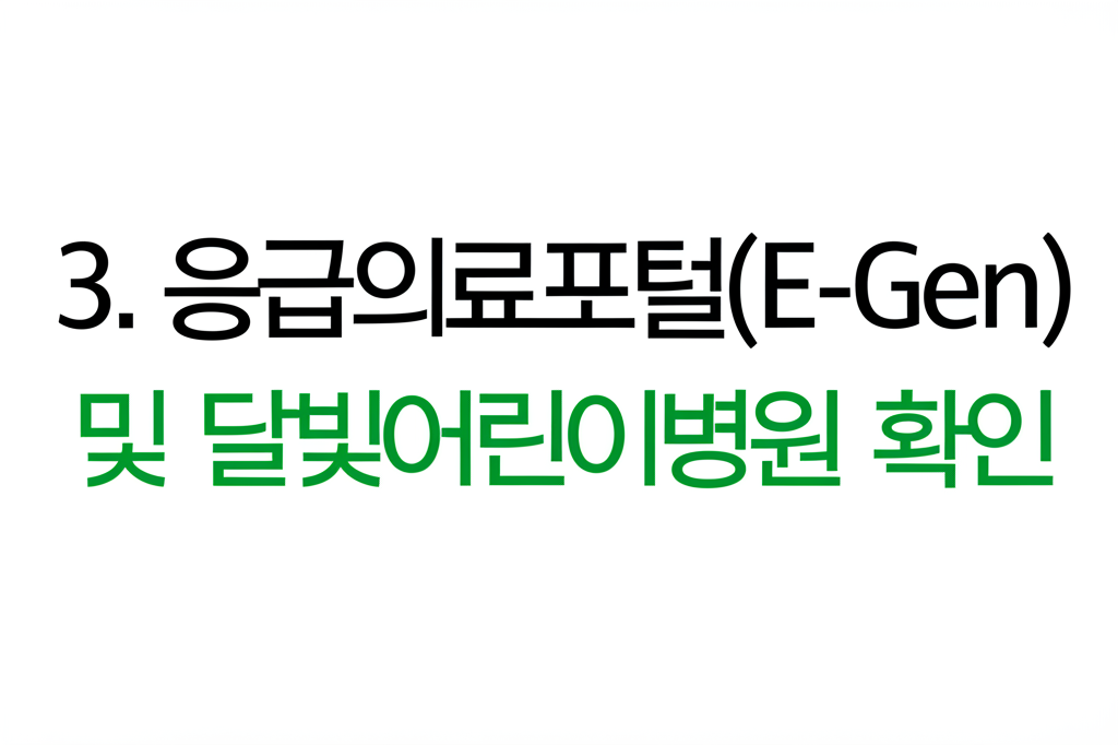 3. 응급의료포털(E-Gen) 및 달빛어린이병원 확인